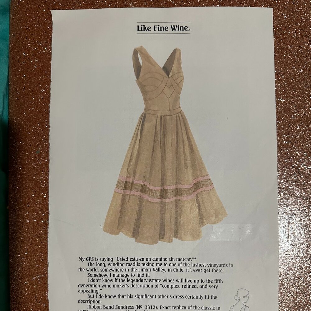 LIKE FINE WINE- A J. PETERSON DRESS YOU ARE ON A UNMARKED ROAD*